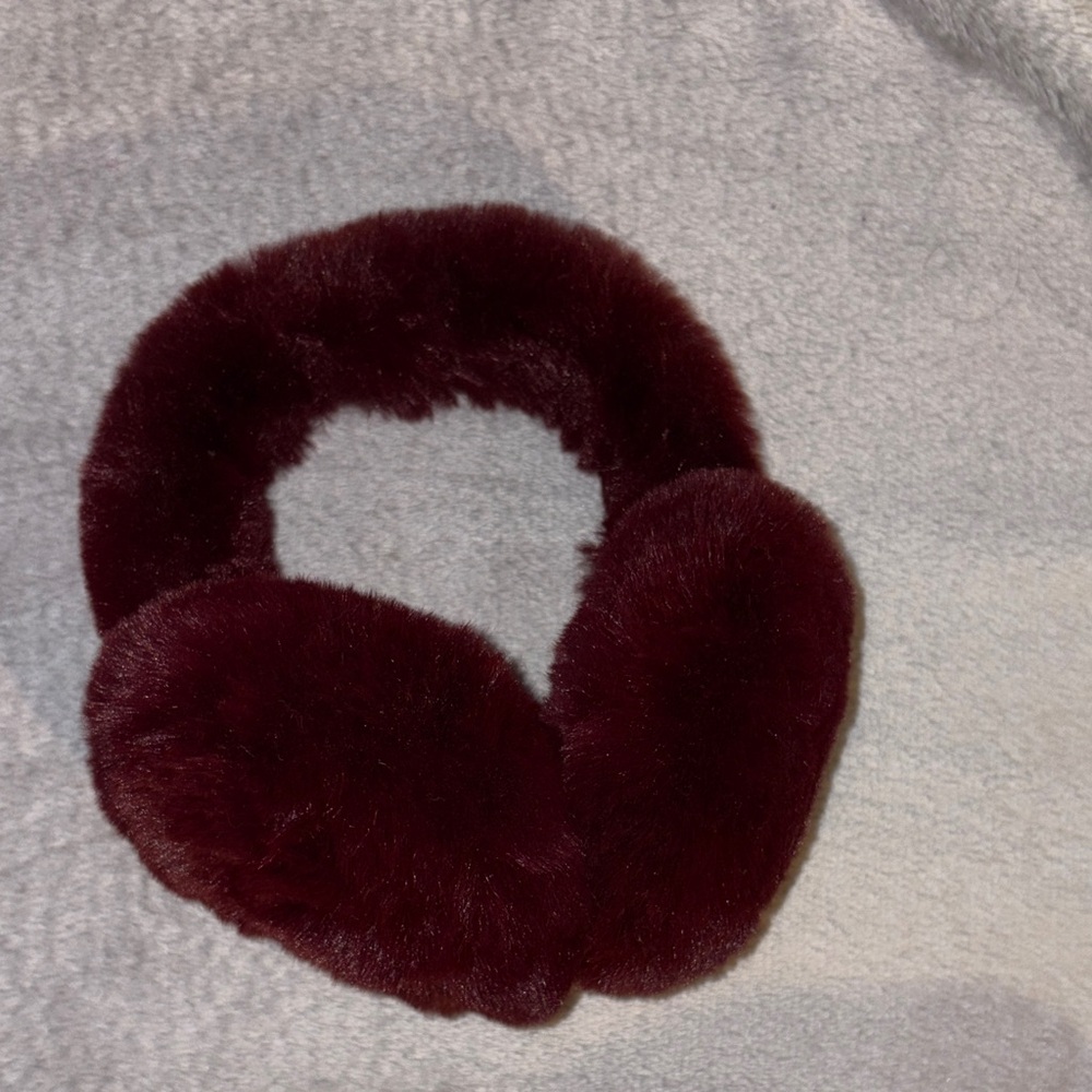 Plush Burgundy Earmuffs